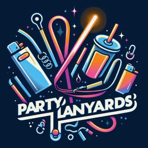 logo with lighter, drink, straw, party, vibes, lanyards